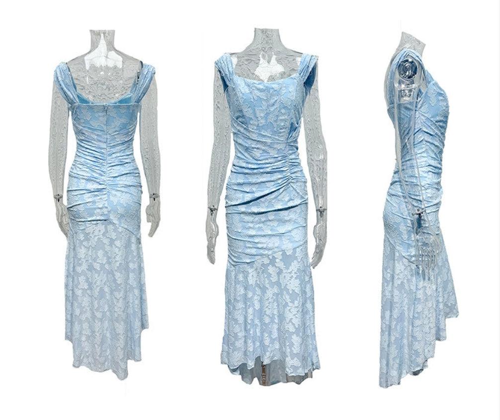 LIORA™ | Lace Fishtail Midi Dress