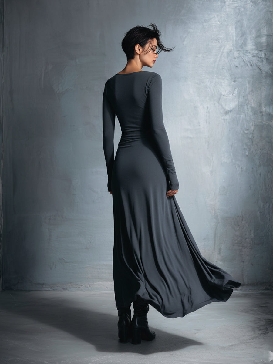 Posy | Side-Knot Long-Sleeve Maxi Dress
