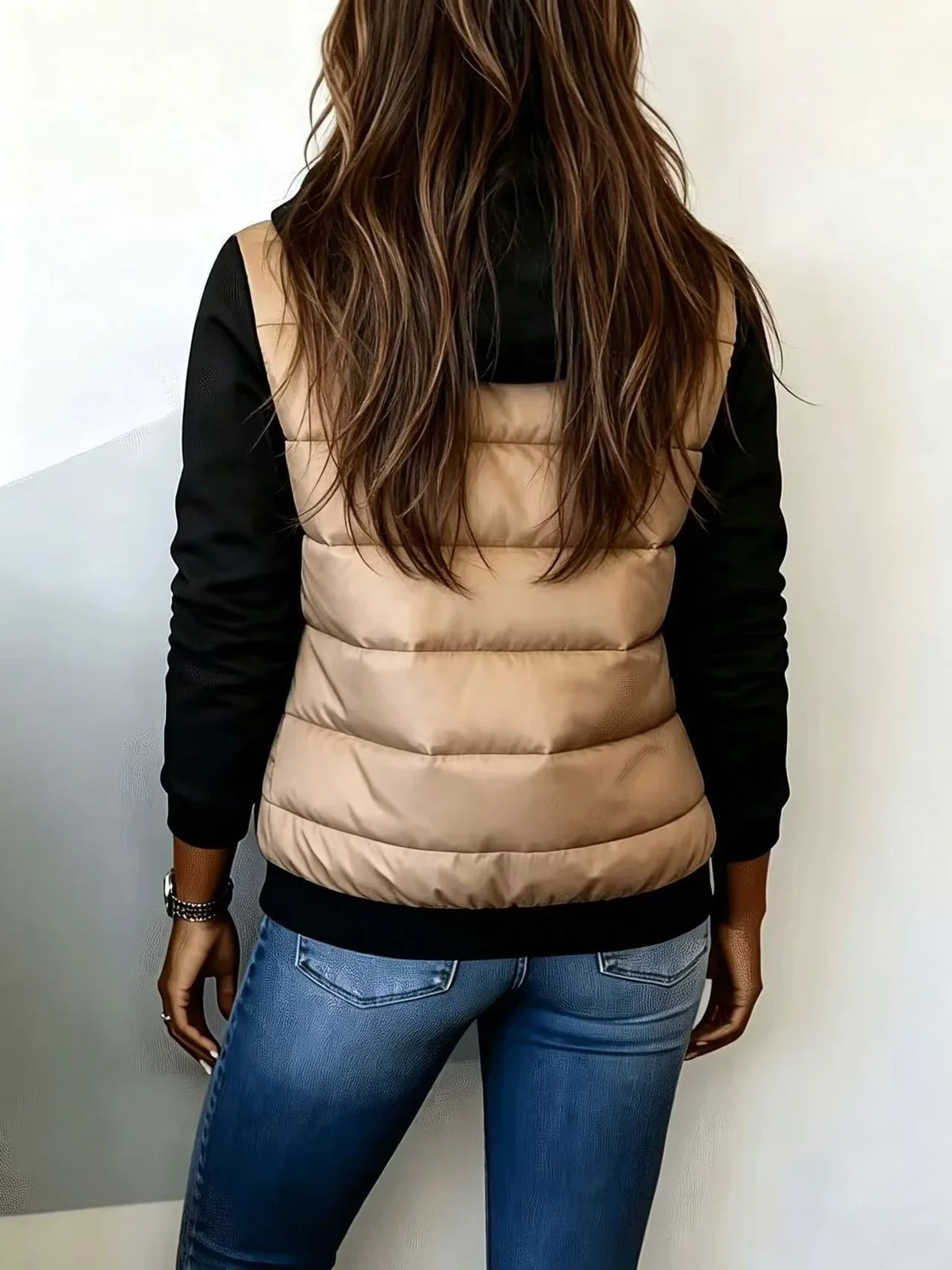 Perpetua hooded padded layered jacket - zipped pockets