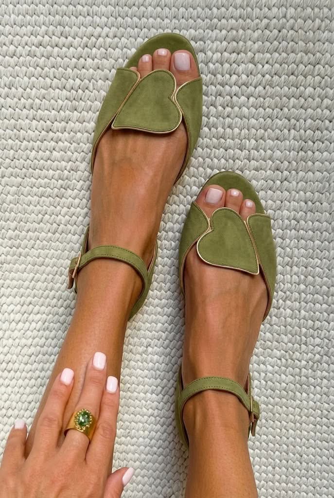 Pink Open-Toe Sandals with Ankle Strap and Heart Detail