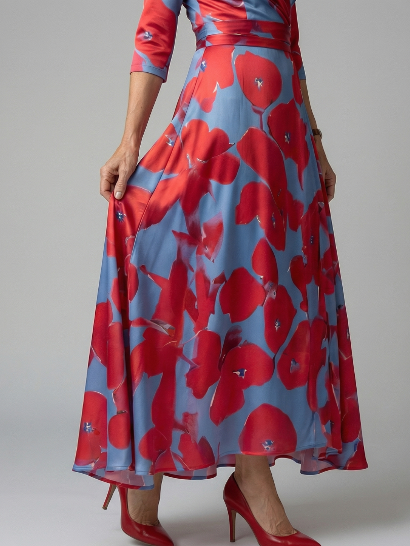 LIORA™ | Floral Wrap Maxi Dress