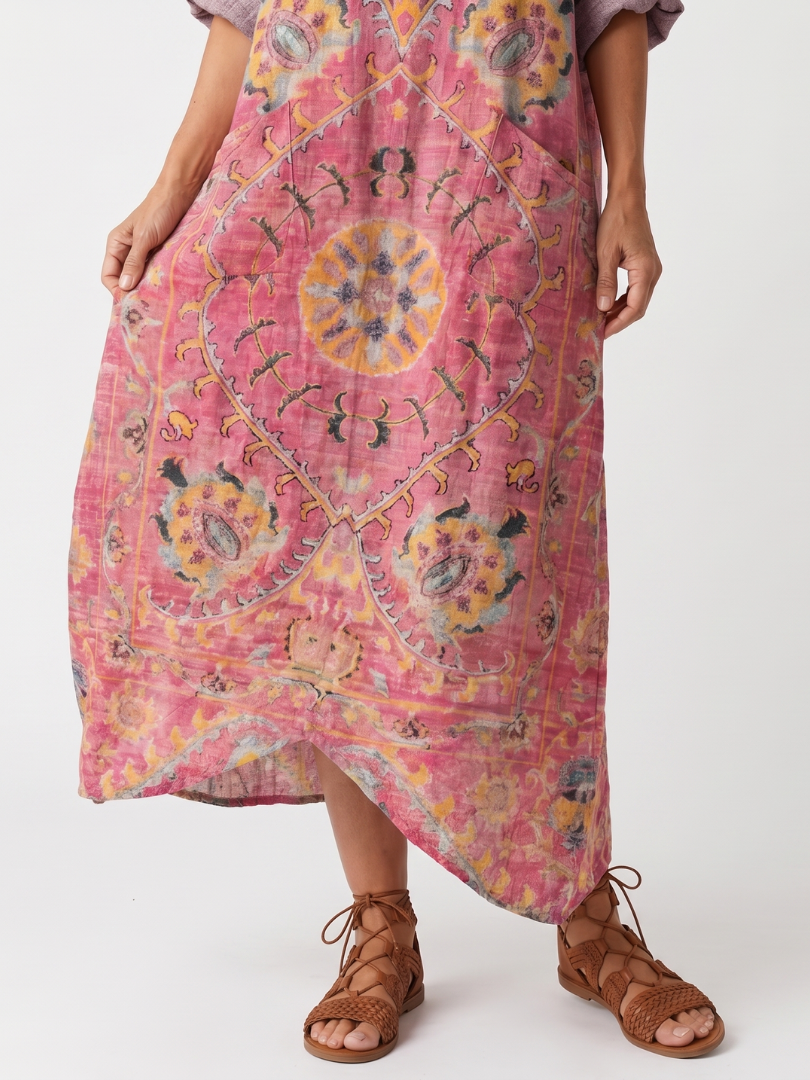 TILDA | ABSTRACT PRINT RELAXED POCKET MIDI DRESS