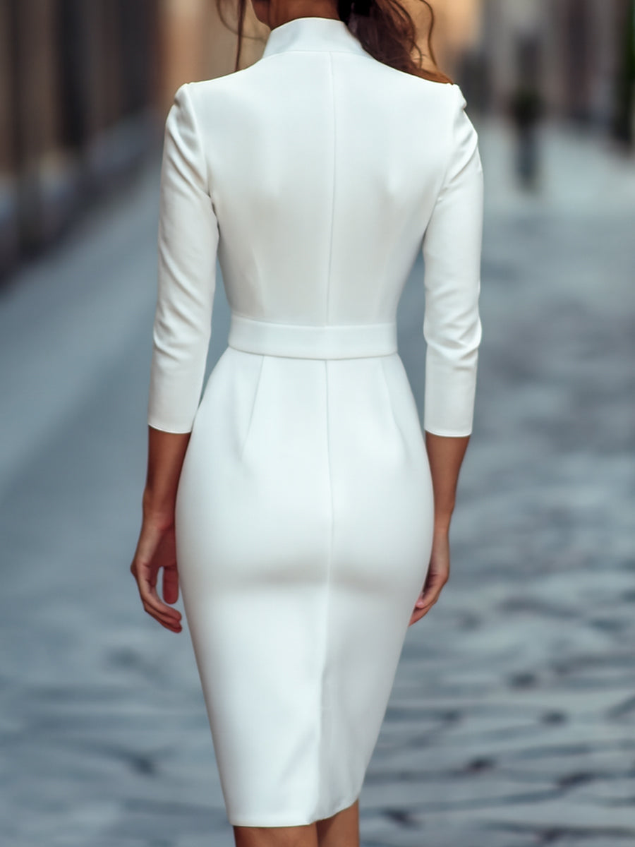 LIORA™ | Belted Wrap Midi Dress