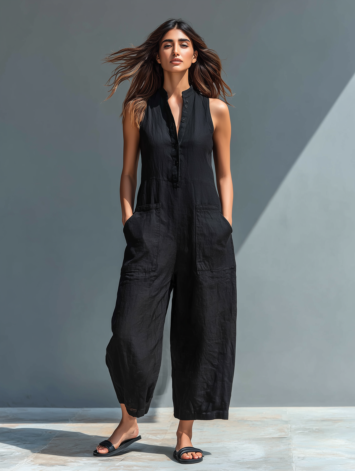 Teresa | Long Fluid Jumpsuit with Pockets