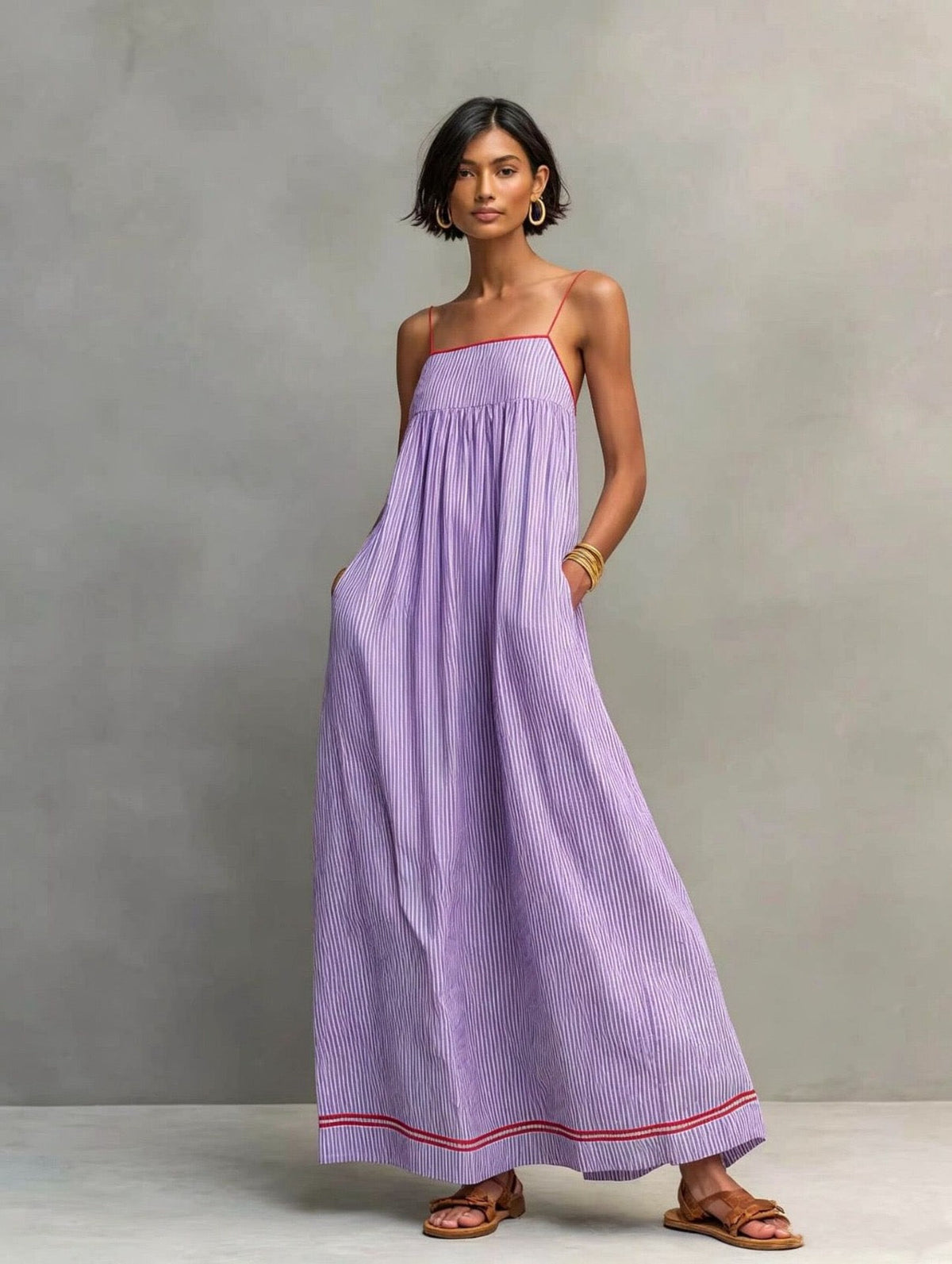 LIORA™ | Striped Maxi Dress