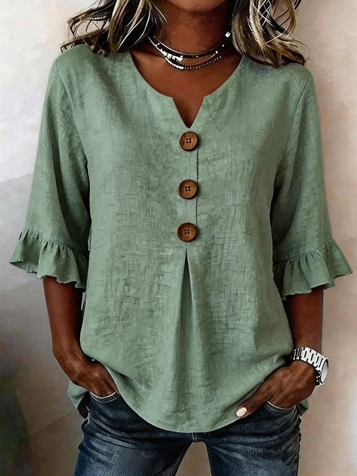 Jessara - Ruffle-Sleeve Blouse