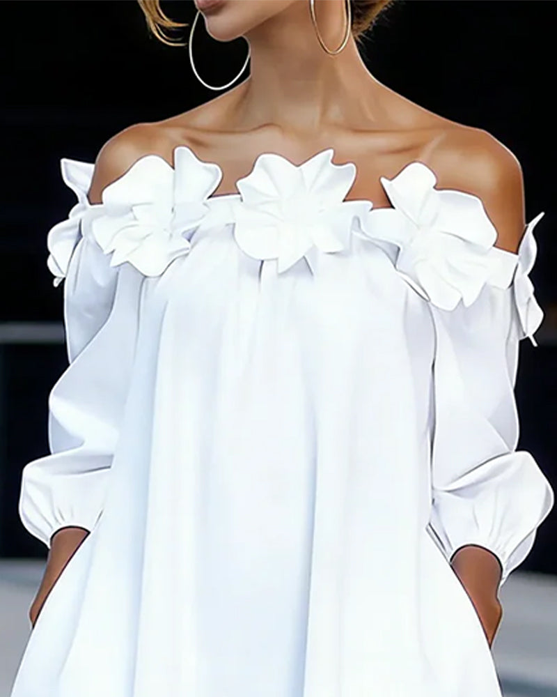 ROWENA | OFF-SHOULDER A-LINE DRESS