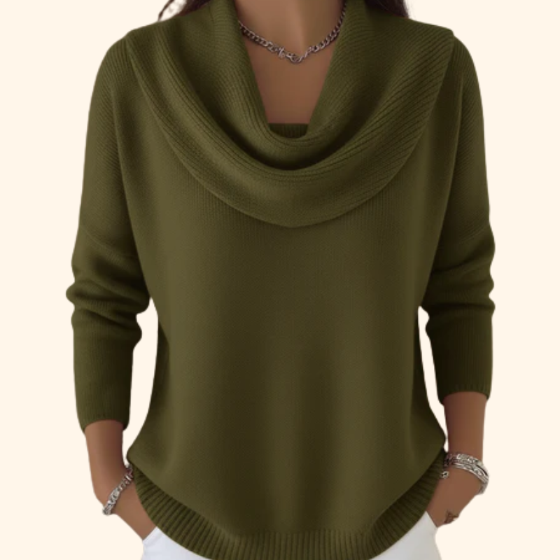 JULIA | DRAPED-NECK JUMPER
