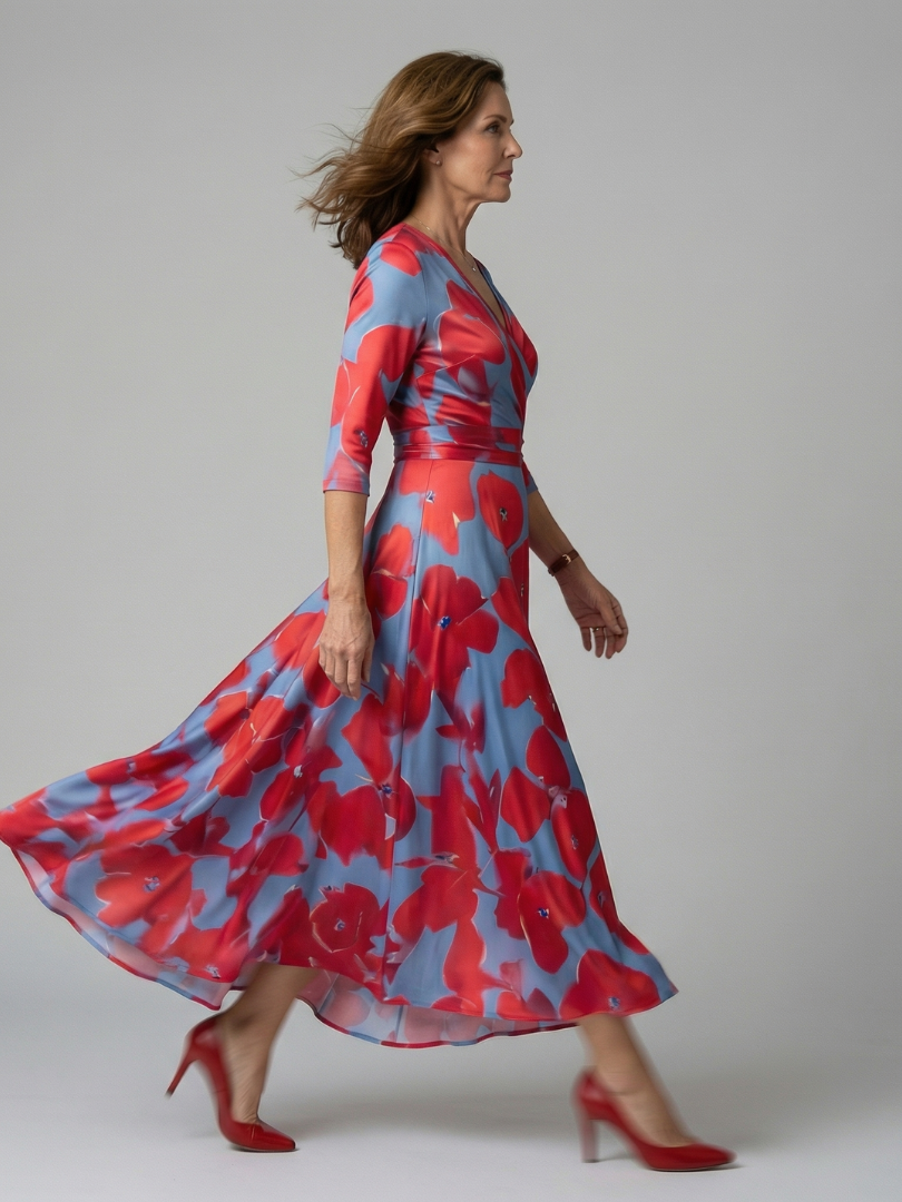 LIORA™ | Floral Wrap Maxi Dress
