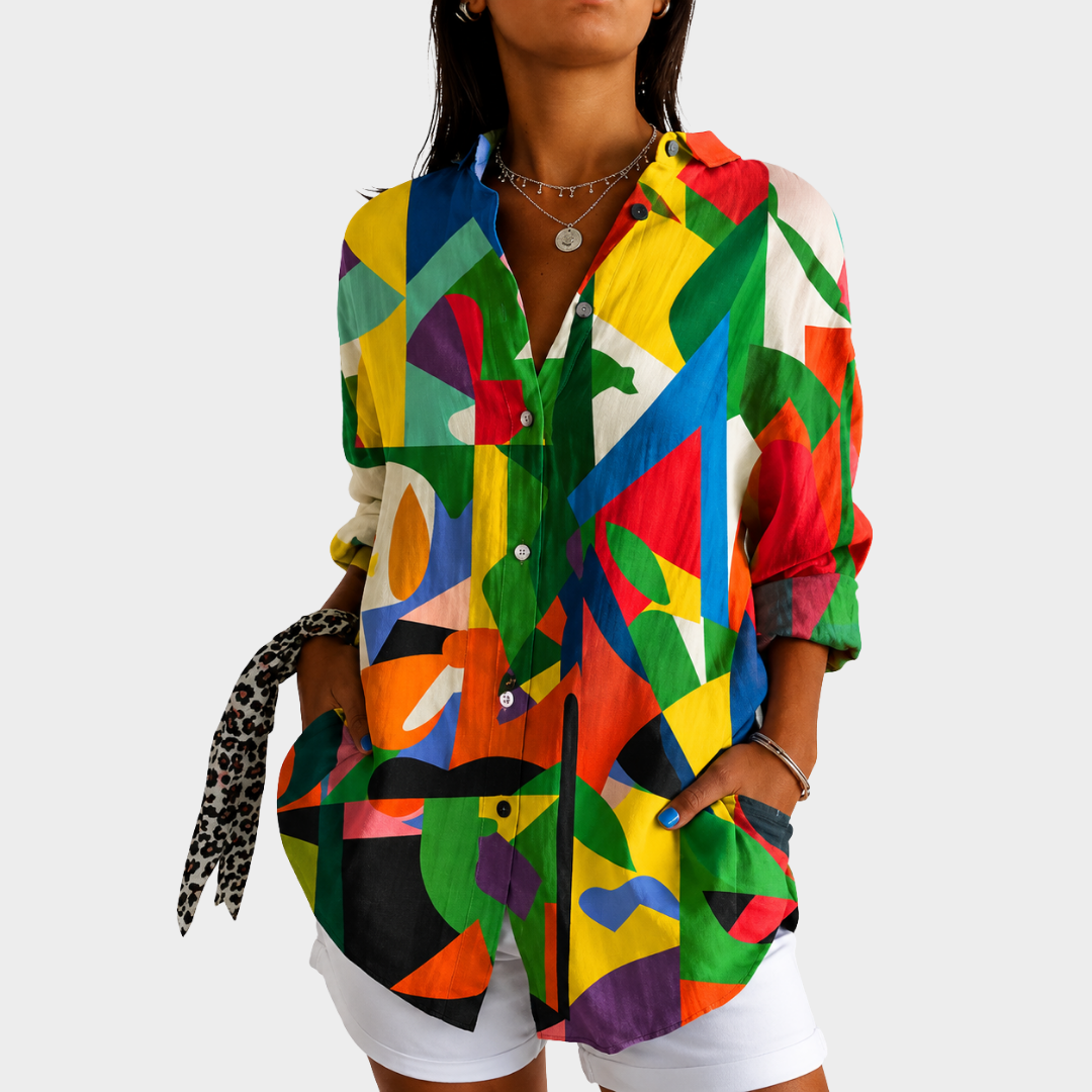 LIORA LONDON | COLOURFUL PAINT SPLASH BLOUSE