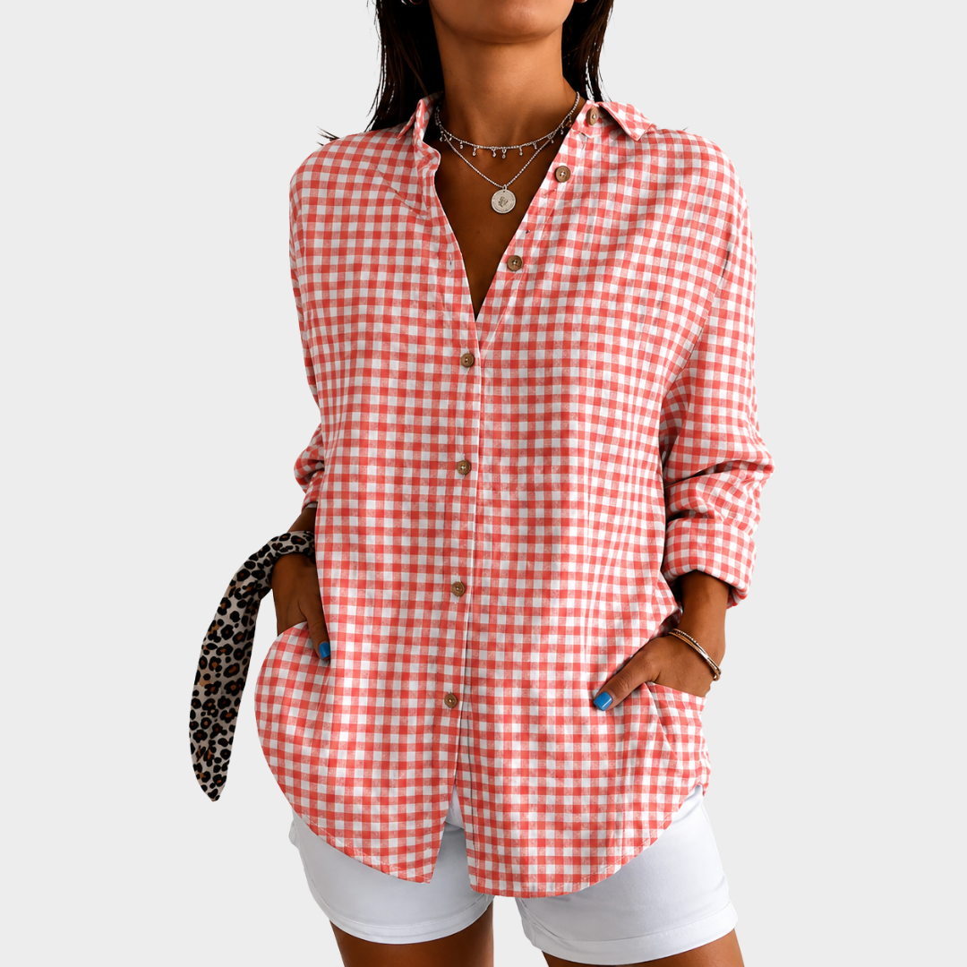 LIORA LONDON | CORAL SUMMER FLORAL BLOUSE