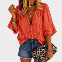 LIORA LONDON | CORAL PRINT BUTTON BLOUSE