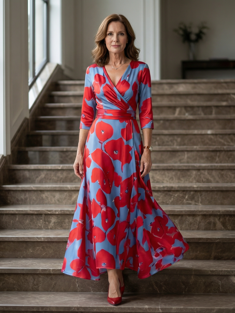 LIORA™ | Floral Wrap Maxi Dress