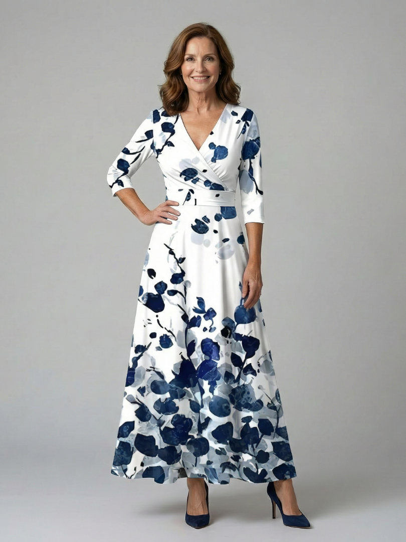 LIORA™ | Floral Wrap Maxi Dress