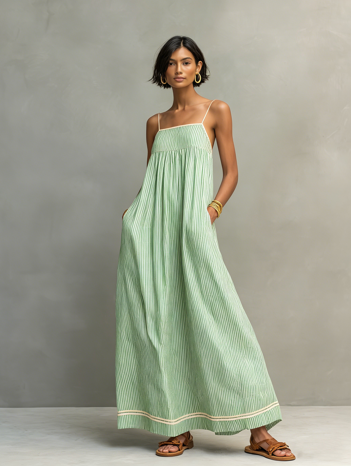 LIORA™ | Striped Maxi Dress