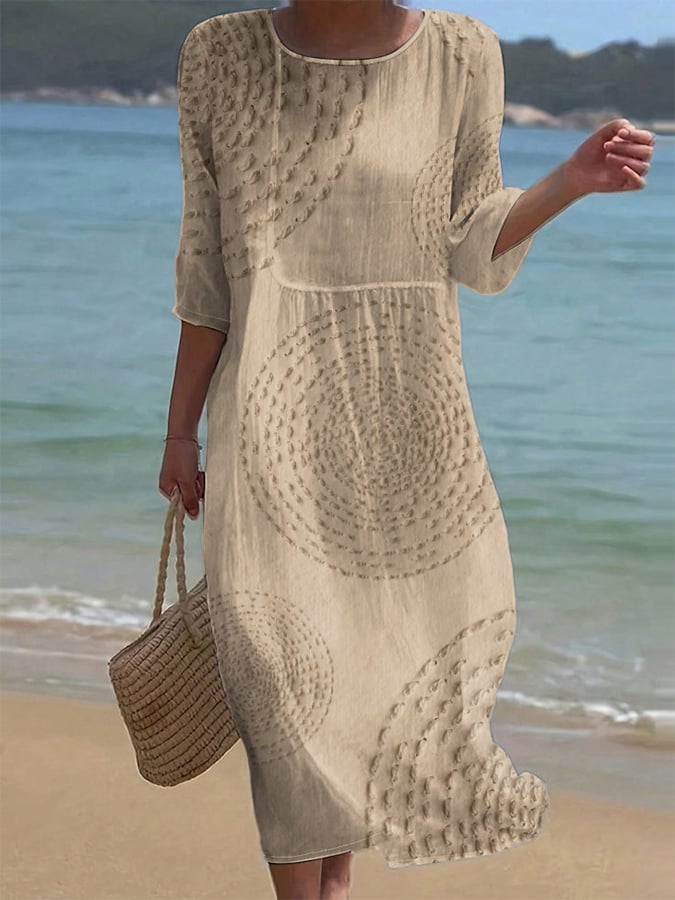 Women's Embroidered Casual Dress – Light Blue