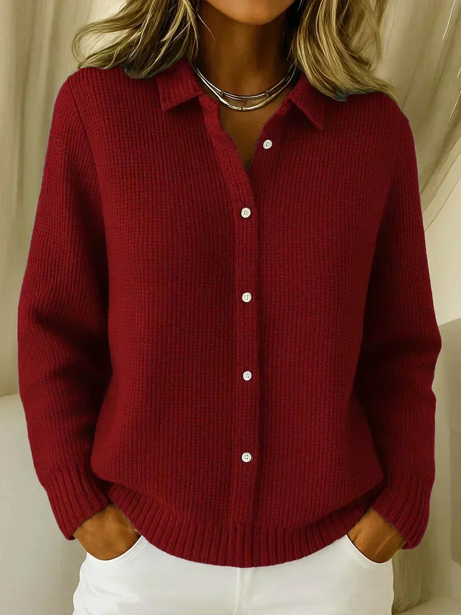 CARMELA | TEXTURED BUTTON-UP CARDIGAN