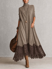 GWENITH | BOHO MAXI DRESS WITH LACE HEM