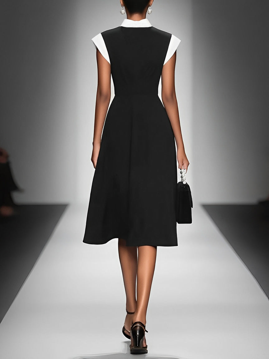 June colourblock square-neck midi dress, view 5