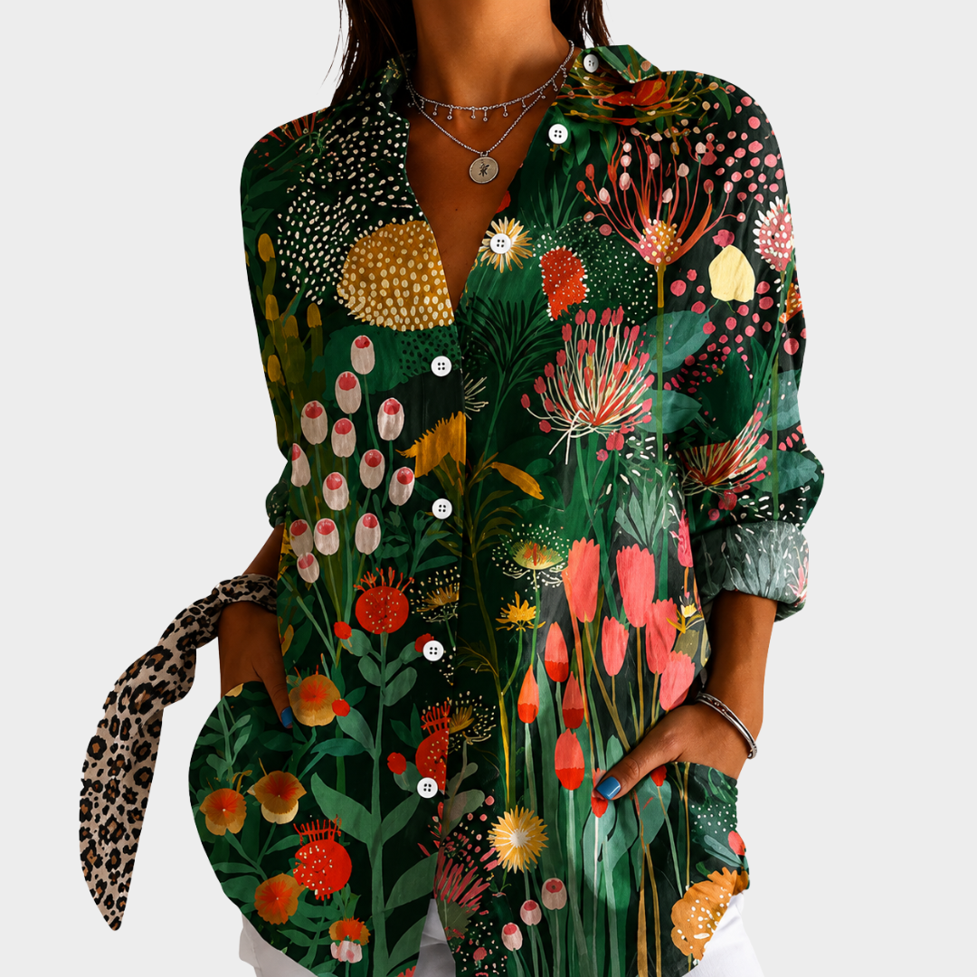 LIORA LONDON | MIDNIGHT NAVY GARDEN BLOUSE