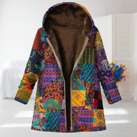 Ellen | Hooded Patchwork Zip Coat