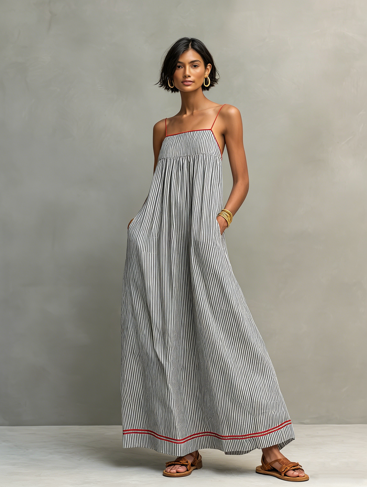 LIORA™ | Striped Maxi Dress