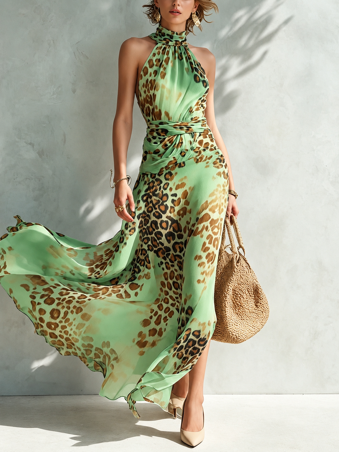 DANIELA | GLAMOROUS ANIMAL PRINT MAXI DRESS