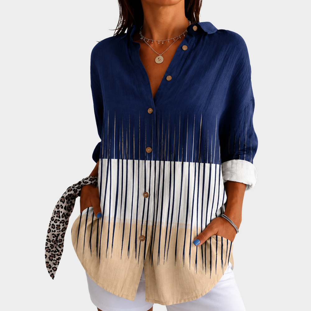 LIORA LONDON | HARBOUR WHITE & BLUE BLOUSE