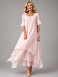 Bryony | Layered Handkerchief Hem Maxi Dress