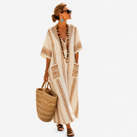 LONG KAFTAN | KHAKI STRIPE