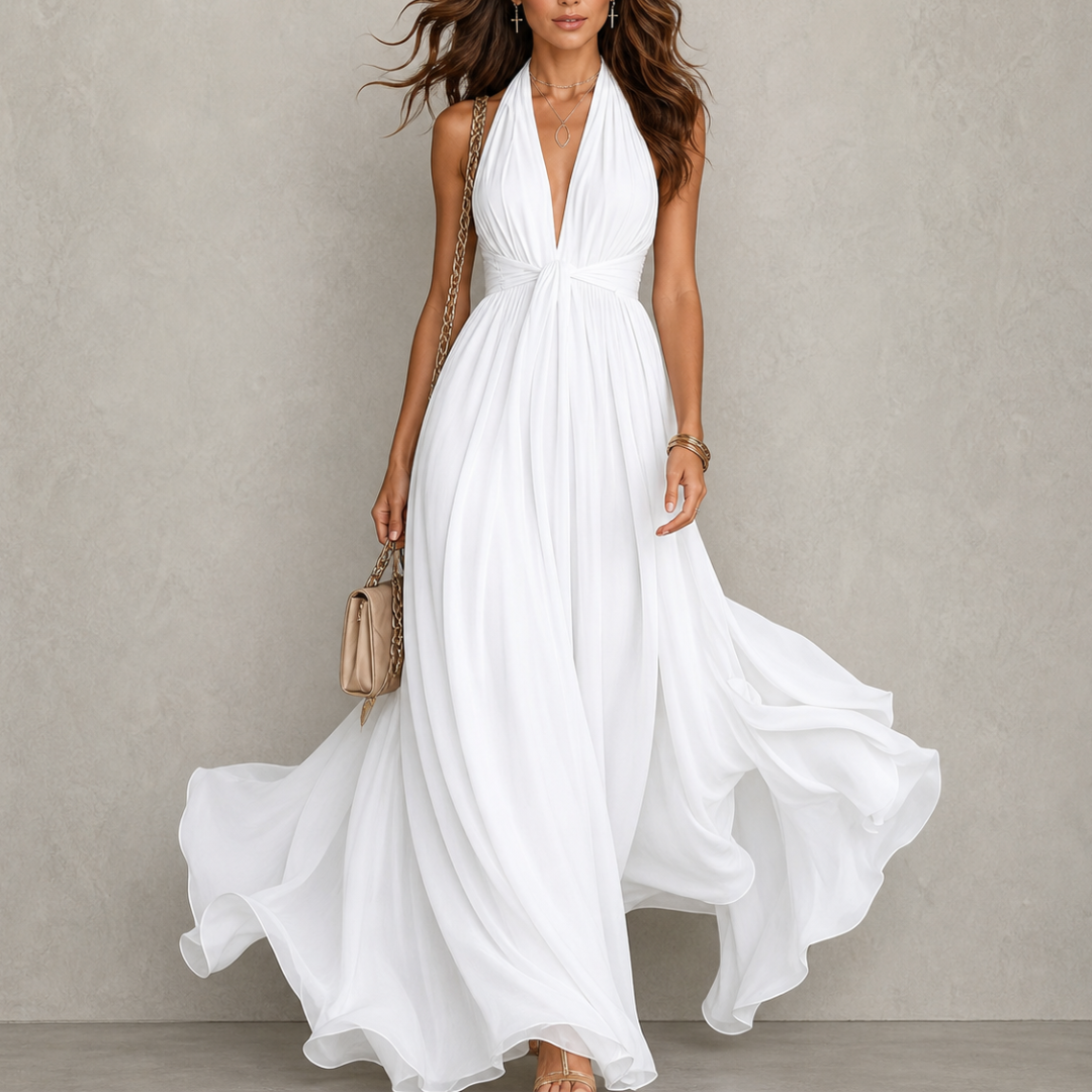 LIORA™ | Halter Chiffon Maxi Dress