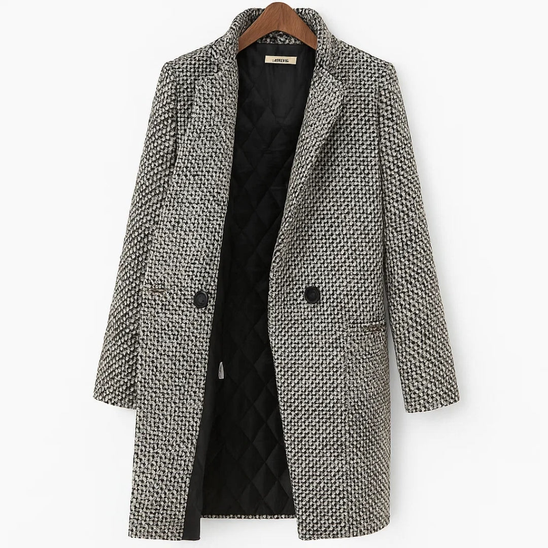 Venetia | Long Black-and-White Wool Coat