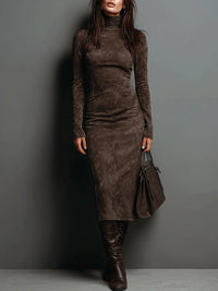 Seraphina | High Neck Long Sleeve Midi Dress