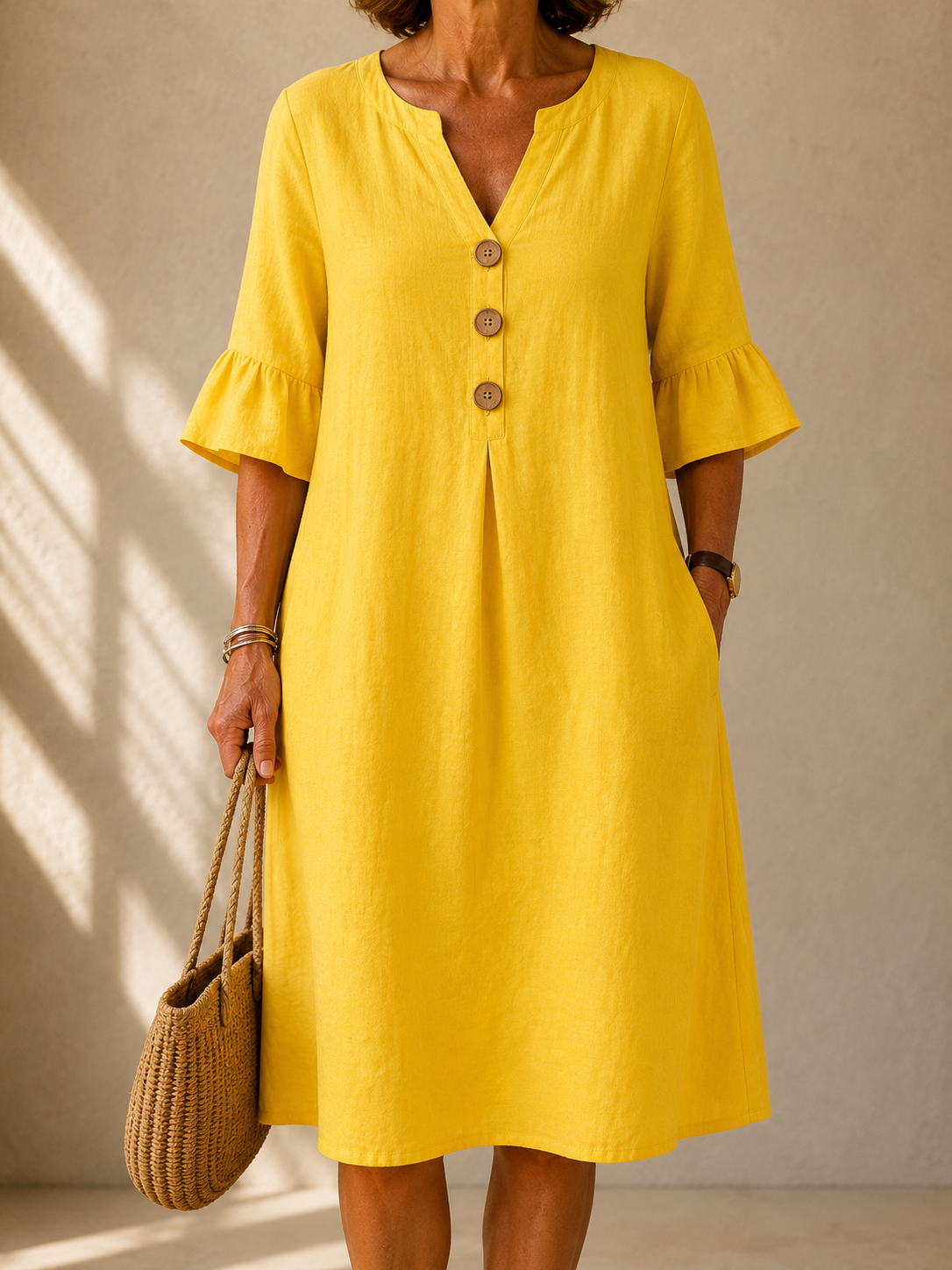 LIORA LONDON | BUTTONED RELAXED-FIT DRESS AVELINE