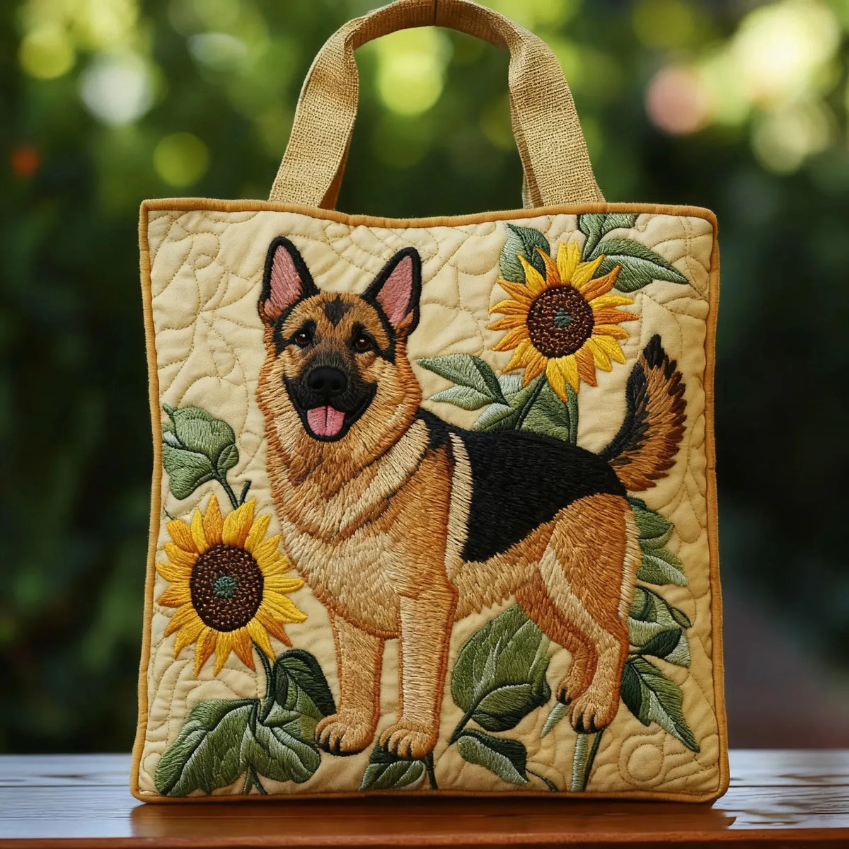 Handcrafted Bag | Floral German Shepherd