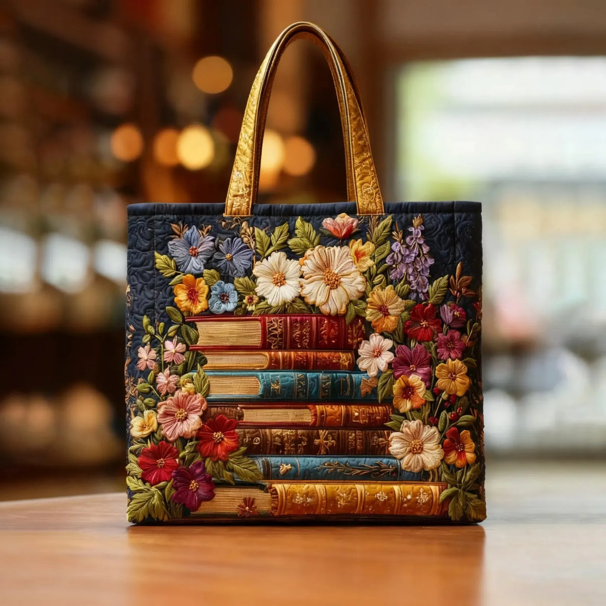 Handcrafted Bag | Floral Print and Books