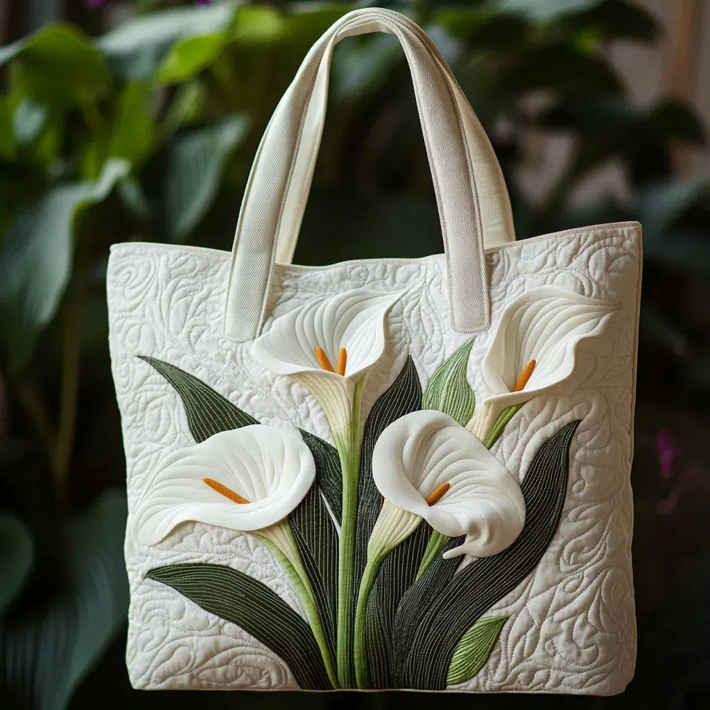 Handcrafted Bag | White Arum Lilies