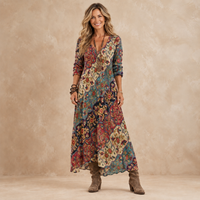 FENELLE | PATCHWORK PRINT MAXI DRESS