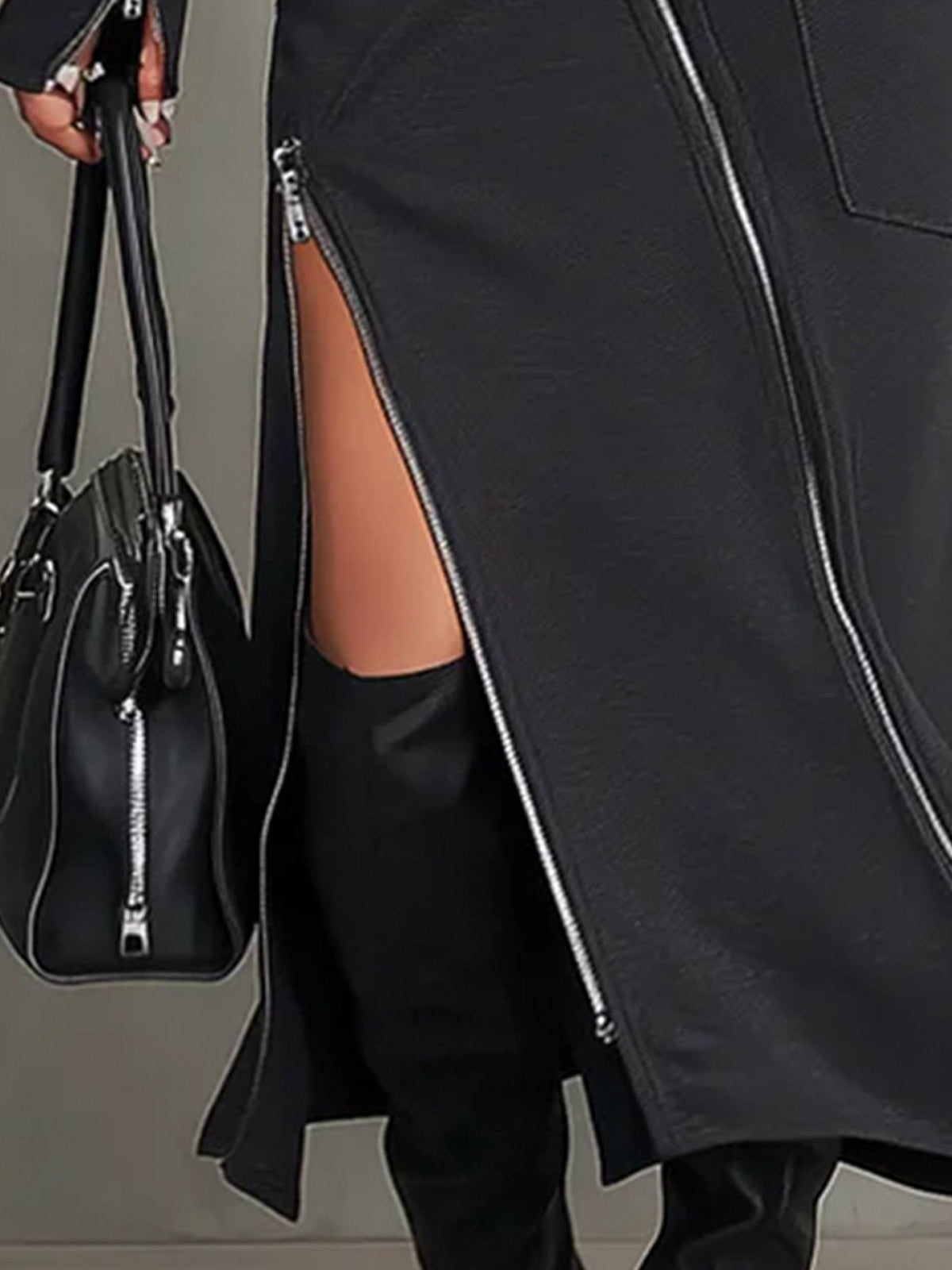 Elena High-Neck Zipper Pocket Set