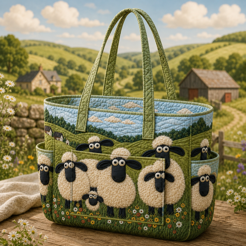 Élodie | Dreamy Sheep Quilted Tote Bag