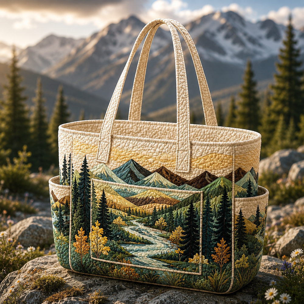 Noémie | Forest Quilted Tote Bag