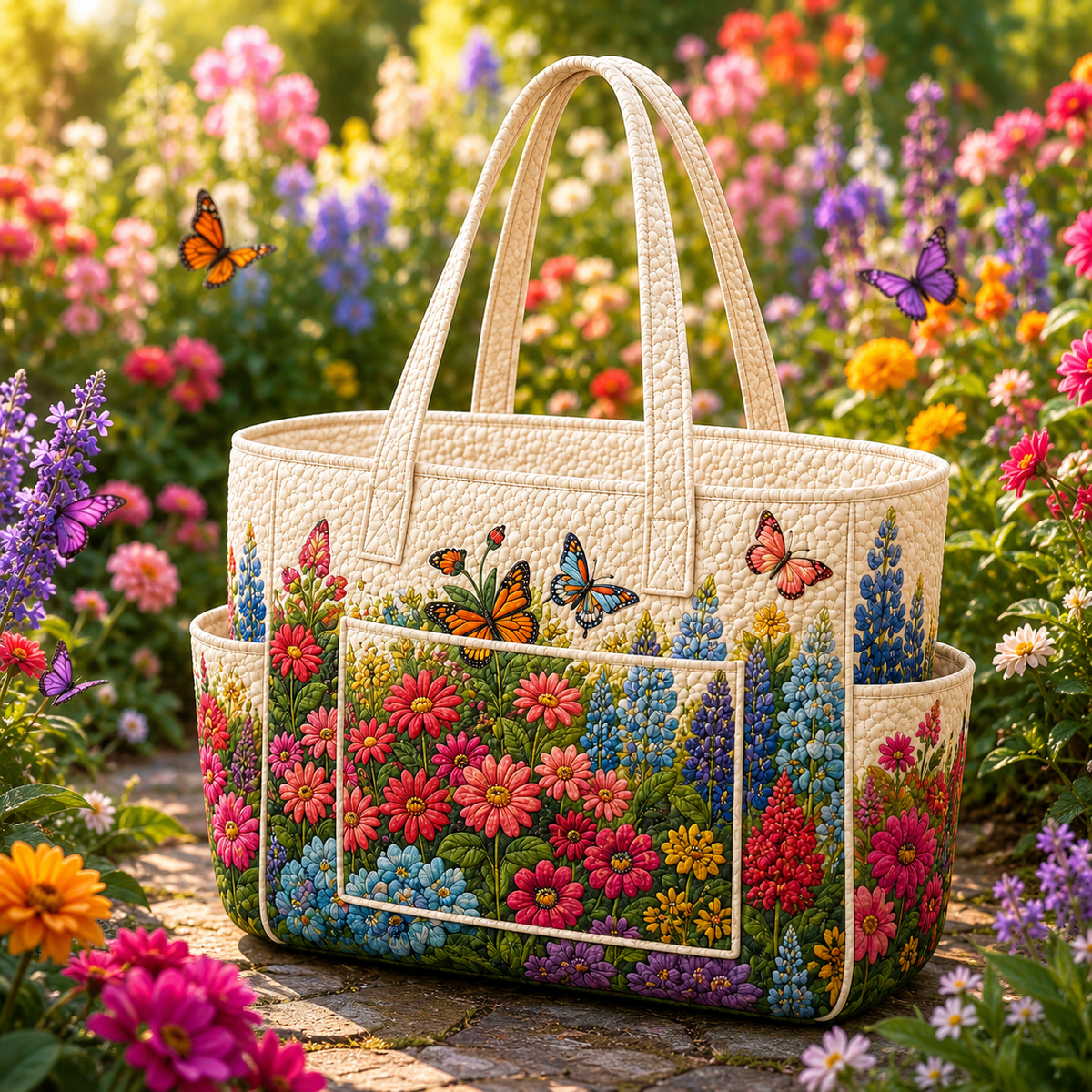 Joséphine | Sea of Flowers Quilted Tote Bag