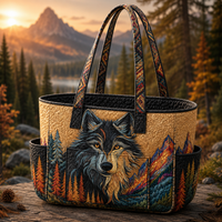 Olivia | Wolf Quilted Tote Bag