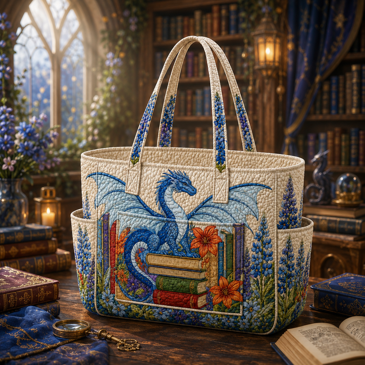 Valérie | Dragon Quilted Tote Bag