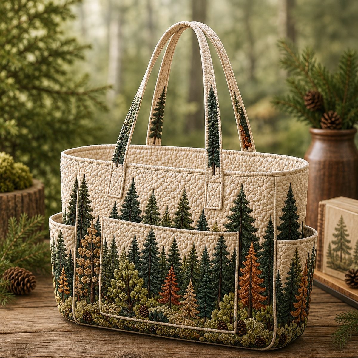 Aurélie | Forest Quilted Tote Bag