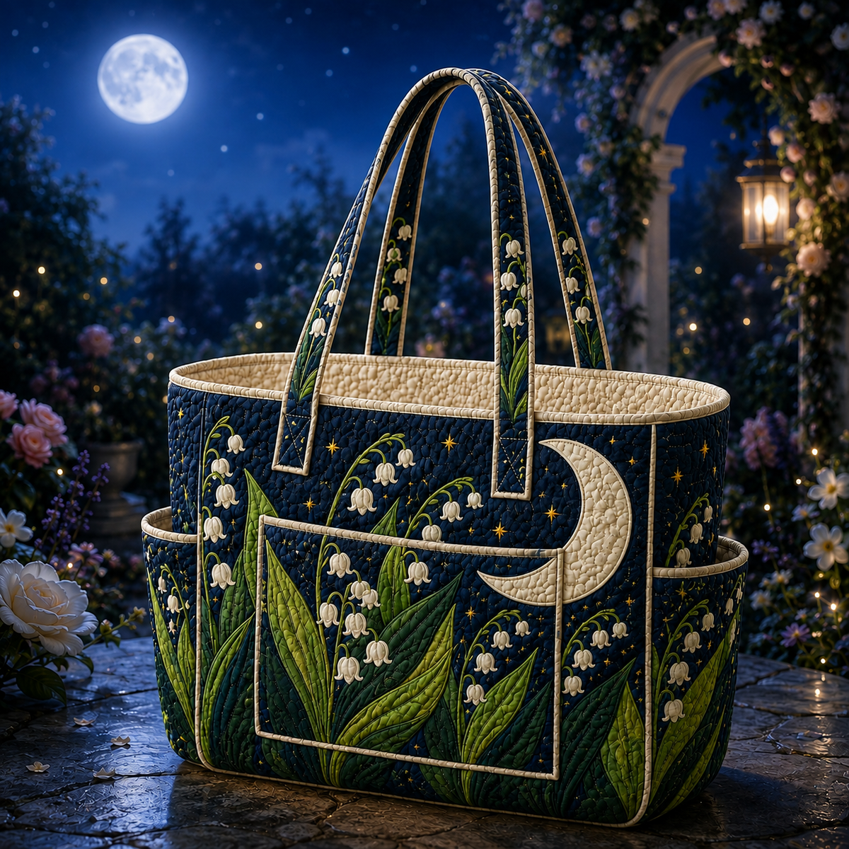 Laure | Lily of the Valley Quilted Tote Bag