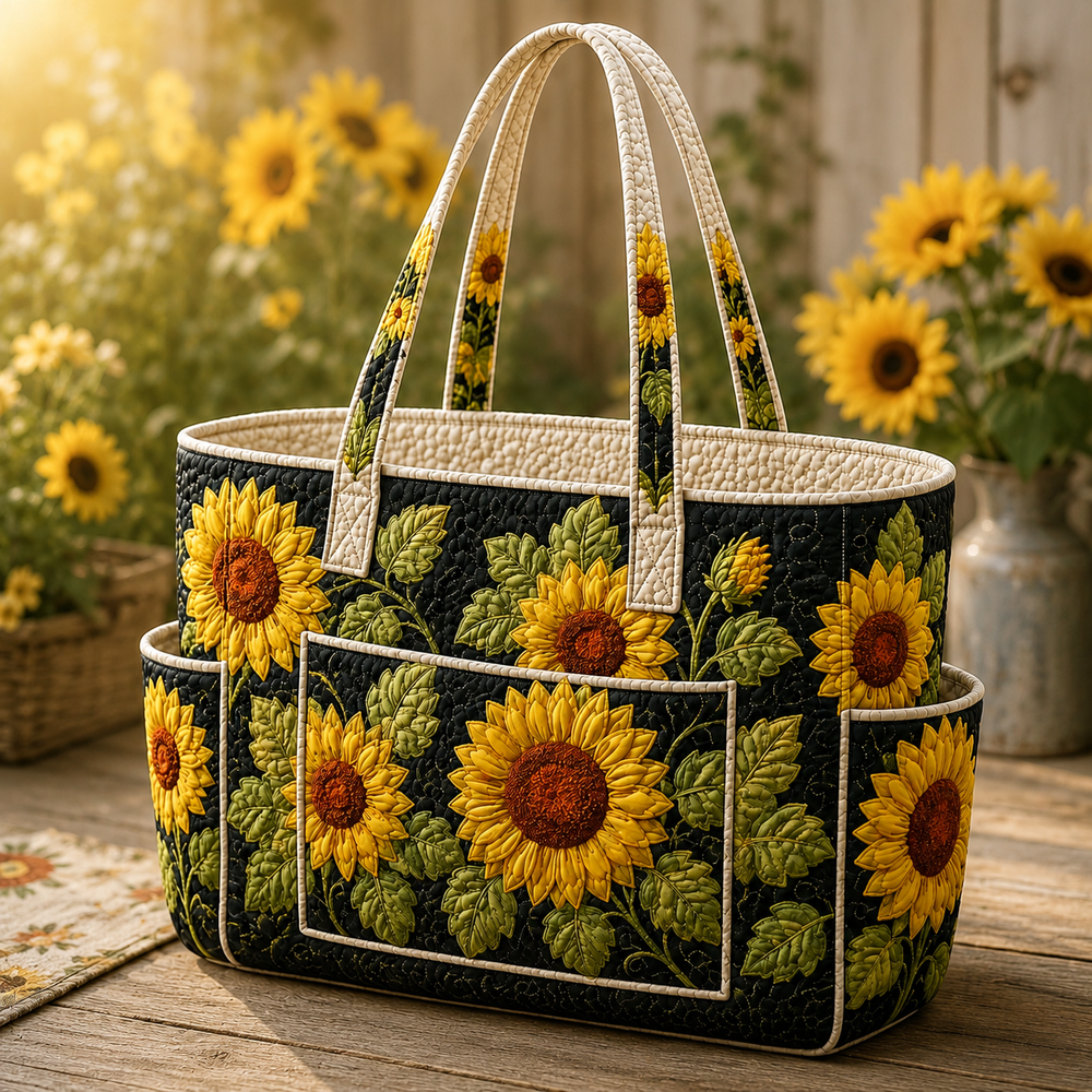 Suzanne | Sunflower Quilted Tote Bag