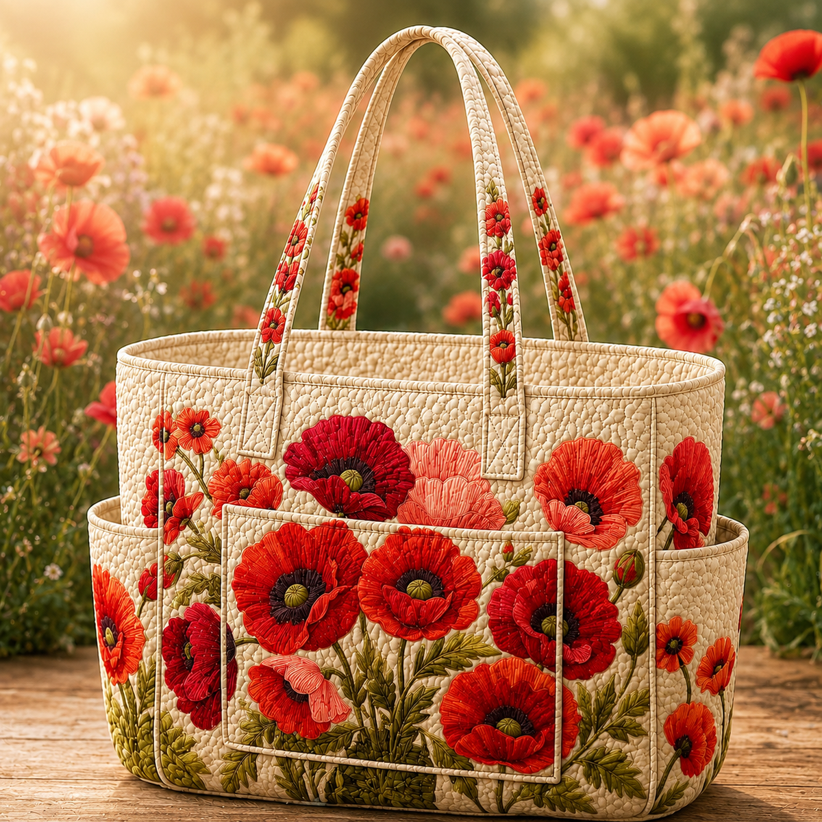 Pénélope | Poppy Quilted Tote Bag