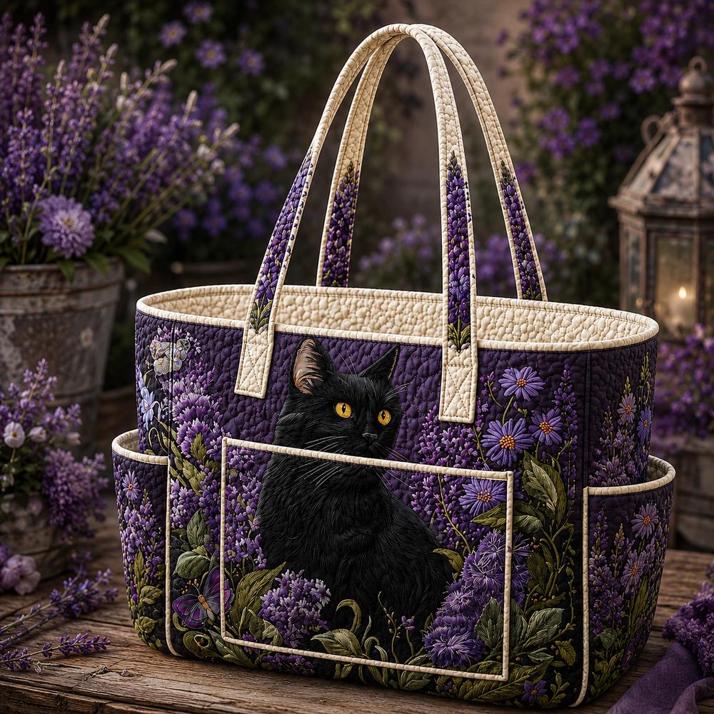 Éva | Cat Quilted Tote Bag