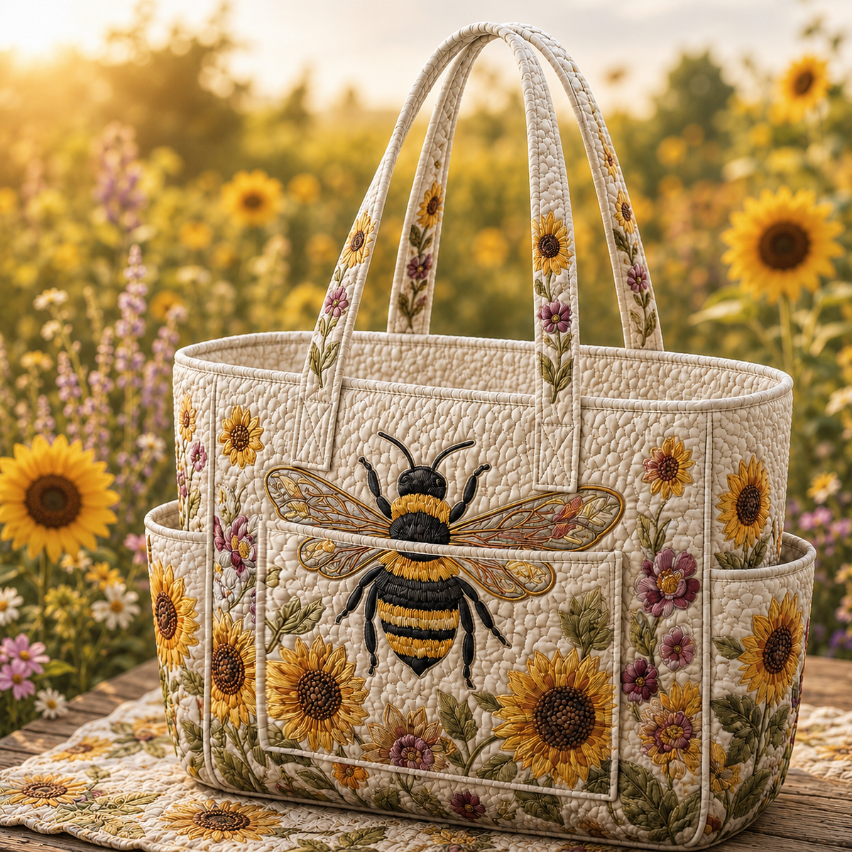 Béatrice | Bee Quilted Tote Bag